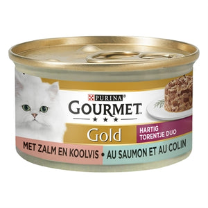 Gourmet Gold Hartig Torentje Zalm kattenvoer natvoer 24x85 gr