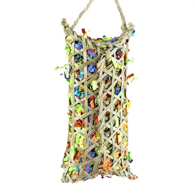 Back Zoo Nature Parakeet Woven Bamboo Pouch vogelspeelgoed