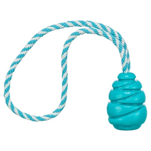 Trixie Jumper Kegel Aan Touw Super Strong TPR Petrol hondenspeelgoed