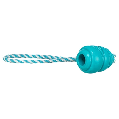 Trixie Jumper Kegel Aan Touw Super Strong TPR Petrol hondenspeelgoed