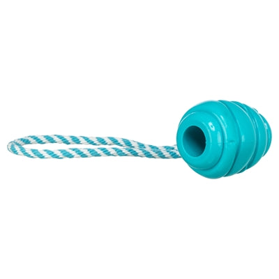 Trixie Jumper Kegel Aan Touw Super Strong TPR Petrol hondenspeelgoed