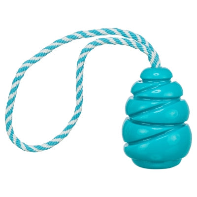 Trixie Jumper Kegel Aan Touw Super Strong TPR Petrol hondenspeelgoed