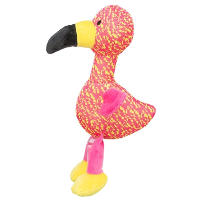 Trixie Flamingo Stof Roze / Geel hondenspeelgoed 32x12x11 cm