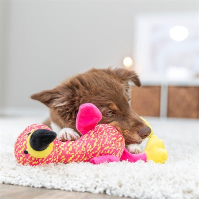 Trixie Flamingo Stof Roze / Geel hondenspeelgoed 32x12x11 cm