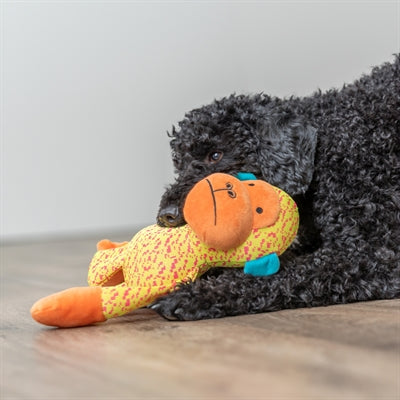 Trixie Aap Stof Geel / Oranje hondenspeelgoed 27x26x10,5 cm