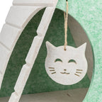 Trixie Kattenmand Speelbox Lucy Driehoekig Vilt Zand / Groen kattenspeelgoed 46x38x50 cm
