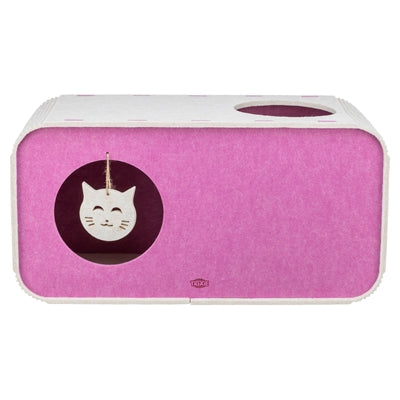 TRIXIE SPEELBOX MERLE VIERKANT VILT ZAND / ROZE 58X27X29 CM