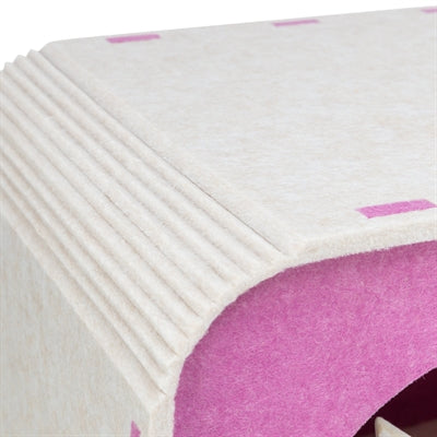 Trixie Speelbox Merle Vierkant Vilt Zand / Roze kattenspeelgoed 58x27x29 cm