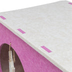 Trixie Speelbox Merle Vierkant Vilt Zand / Roze kattenspeelgoed 58x27x29 cm
