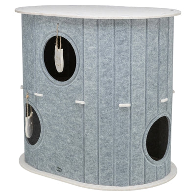 Trixie Speelbox Mara Ovaal Vilt Zand / Grijs kattenspeelgoed 66x46x62 cm