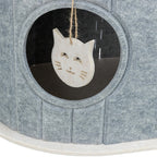 Trixie Speelbox Mara Ovaal Vilt Zand / Grijs kattenspeelgoed 66x46x62 cm