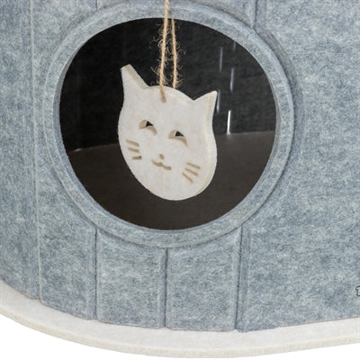 Trixie Speelbox Mara Ovaal Vilt Zand / Grijs kattenspeelgoed 66x46x62 cm