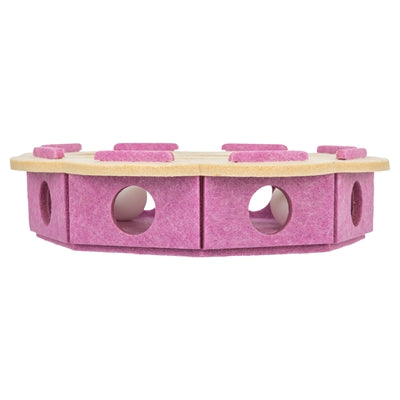 Trixie Hole'n'roll Bloem Vilt Roze / Beige kattenspeelgoed 30x30x7,5 cm