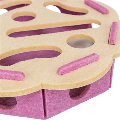 Trixie Hole'n'roll Bloem Vilt Roze / Beige kattenspeelgoed 30x30x7,5 cm