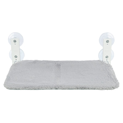 TRIXIE HANGMAT VOOR AAN RAAM OPVOUWBAAR PLUCHE / MESH WIT / GRIJS 58X34 CM