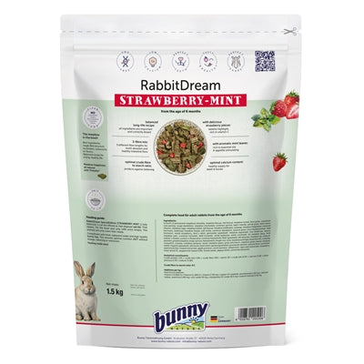 Bunny Nature Konijnendroom Special Edition Strawberry / Mint knaagdiervoer konijnenvoer 1,5 kg