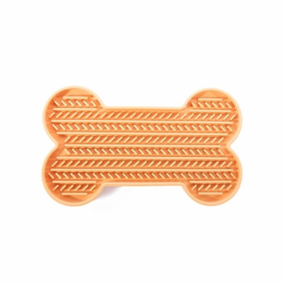 MARTIN LIKMAT BOT MET ZUIGNAPPEN SILICONEN GEEL 22X13X2 CM