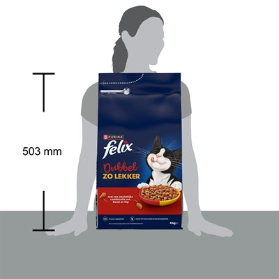 Felix Droog Dubbel zo Lekker Rund / Kip / Rode Biet kattenvoer droogvoer 4 kg