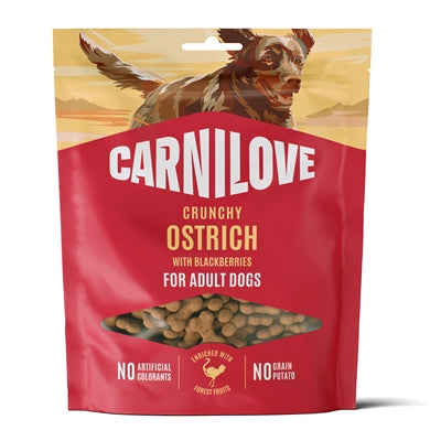 CARNILOVE CRUNCHY SNACK OSTRICH / BLACKBERRIES 200 GR