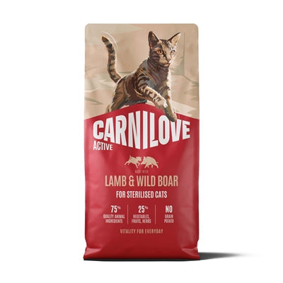 Carnilove Active Adult Sterilised All Breeds Lamb / Wild Boar kattenvoer droogvoer