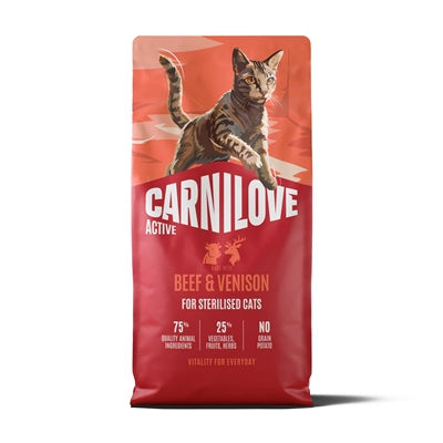 Carnilove Active Adult Sterilised All Breeds Beef / Venison kattenvoer droogvoer