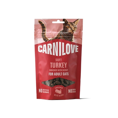 CARNILOVE SOFT SNACK TURKEY / CATNIP 50 GR