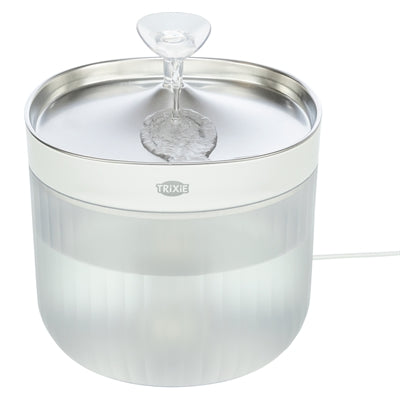 Trixie Drinkfontein Aqua Clear Kunststof / Rvs Wit voerbak hond 18x18x16 cm
