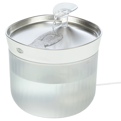 Trixie Drinkfontein Aqua Clear Kunststof / Rvs Wit voerbak hond 18x18x16 cm