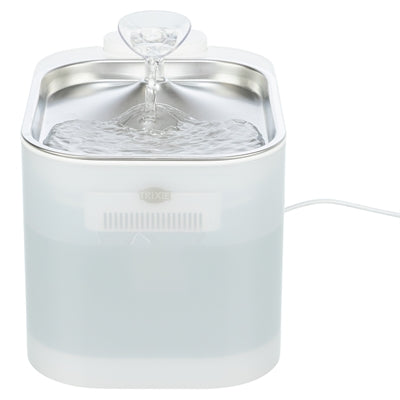 Trixie Drinkfontein Aqua Square Kunststof / Rvs Wit voerbak hond 23,5x16x15,5 cm