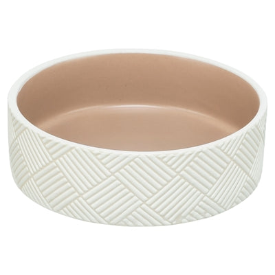 Trixie Voerbak / Drinkbak Patroon Keramiek Wit / Beige hond
