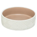 TRIXIE VOERBAK / DRINKBAK PATROON KERAMIEK WIT / BEIGE