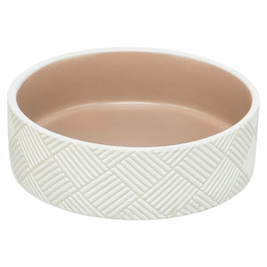 Trixie Voerbak / Drinkbak Patroon Keramiek Wit / Beige hond