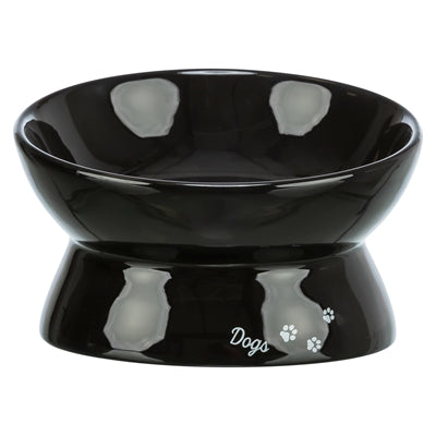 Trixie Voerbak / Drinkbak Dogs Keramiek Verhoogd Zwart hond 17x17x13,5 cm