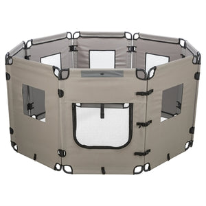Trixie Opvouwbare Ren 8 Elementen Grijs / Zwart outdoor 59x78 cm