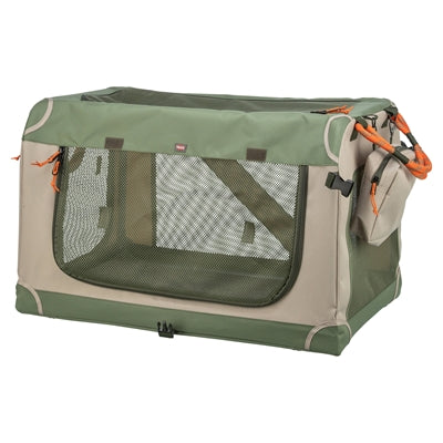 Trixie Kennel Comfy Bench Stof / Reismand Olijfgroen / Beige draadkooien