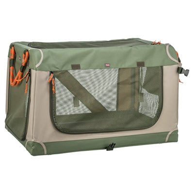 Trixie Kennel Comfy Bench Stof / Reismand Olijfgroen / Beige draadkooien
