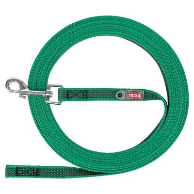 TRIXIE SLEEPLIJN MET RUBBER BEKLEED ZONDER HANDLUS GROEN 10 MTRX1,5 CM