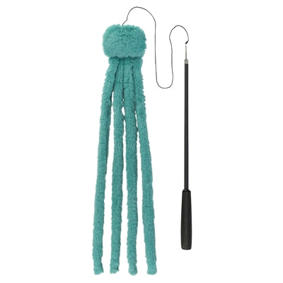 Trixie Kattenhengel Telescopisch Grote Katten Met Pluche Octopus Groen kattenspeelgoed 106 cm