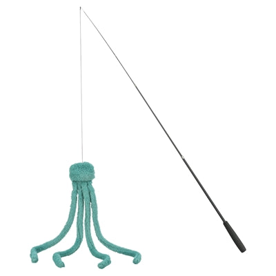 Trixie Kattenhengel Telescopisch Grote Katten Met Pluche Octopus Groen kattenspeelgoed 106 cm