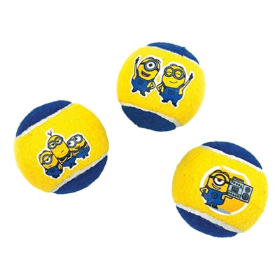 Minions Squeaky Tennisballen Met Piep Geel / Blauw hondenspeelgoed 6,5 cm