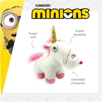 Minions so Fluffy Unicorn Pluche Wit hondenspeelgoed 19,8x7,4x15,2 cm