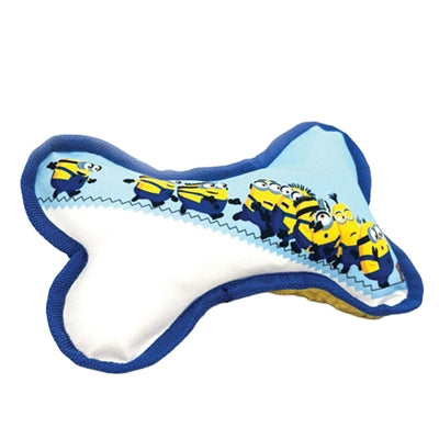 Minions Canvas Bot Met Piep Blauw / Wit hondenspeelgoed 21x14,2x5 cm