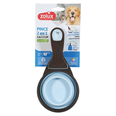 Zolux Voerschep 2 in 1 Schep / Afsluitklem Silicone voerbak hond