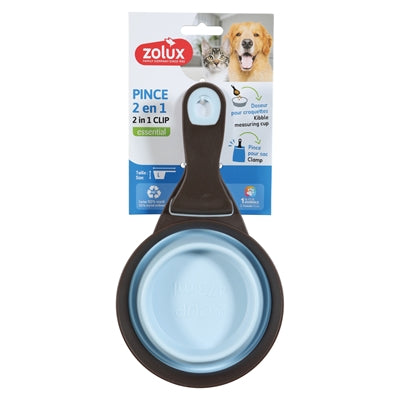 Zolux Voerschep 2 in 1 Schep / Afsluitklem Silicone voerbak hond
