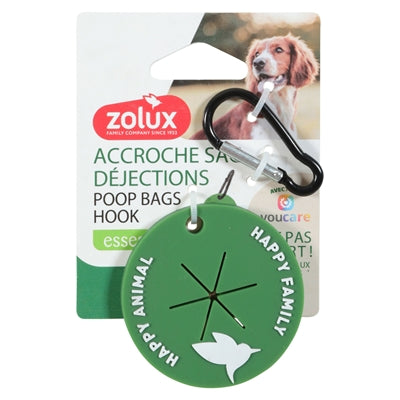 Zolux Poepzakhouder Haak Groen hondenpoepzakjes 6x6X0,5 cm