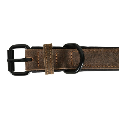 Zolux Expert Halsband Hond Premium Leer / Neopreen Bruin hondenhalsband hondenriem