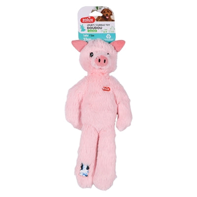 Zolux Furry Farm Varken Jason Pluche Met Touw Roze hondenspeelgoed