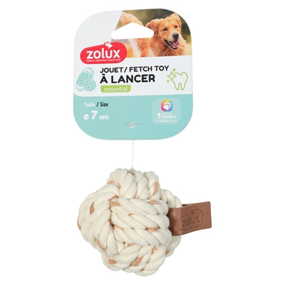 Zolux Touwbal Leather Touch hondenspeelgoed 9,5x7X7 cm
