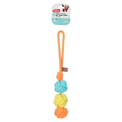 Zolux Flostouw Twist Met 3 Touwballen Meerkleurig hondenspeelgoed 43x7X7 cm