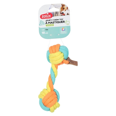 Zolux Flostouw Twist Dumbell Meerkleurig hondenspeelgoed 19,5x9X6 cm